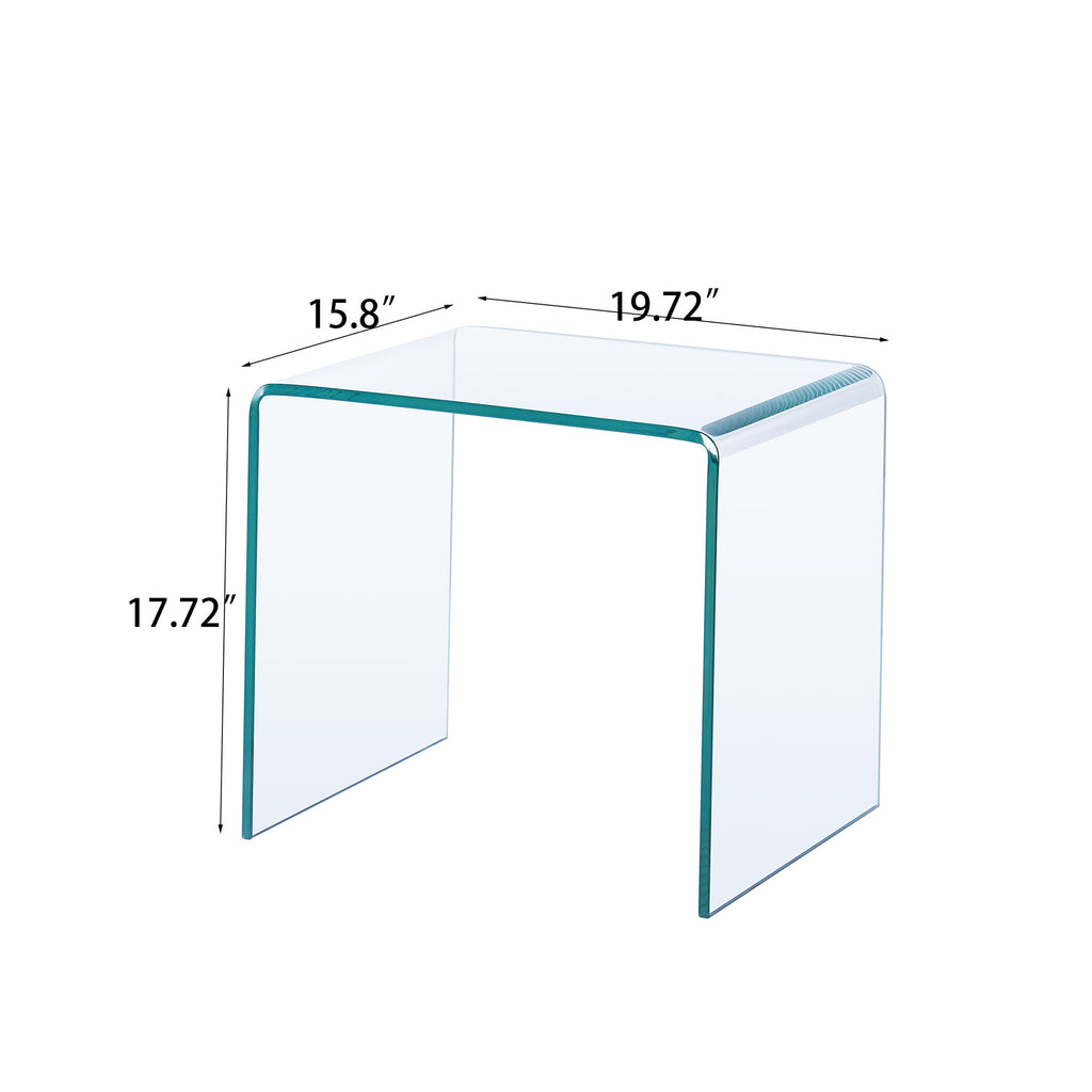 Tempered Clear Bent Glass Side Table