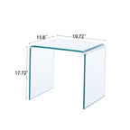 Tempered Clear Bent Glass Side Table