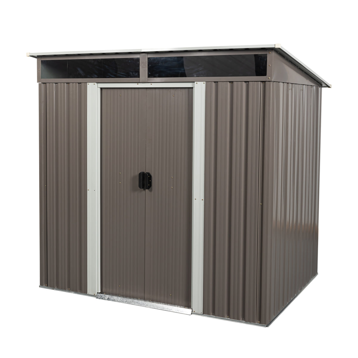 6ft x 5ft Sloped Roof Metal Shed with Transparent Top Panels