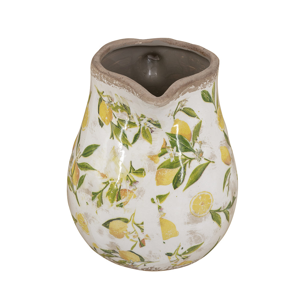 Distressed White Ceramic Vase
