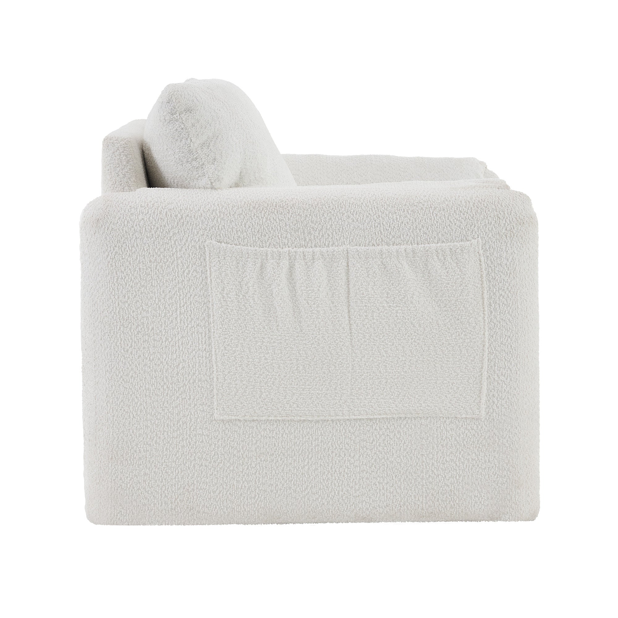 Modern Accent Chair Single Seater Ivory White