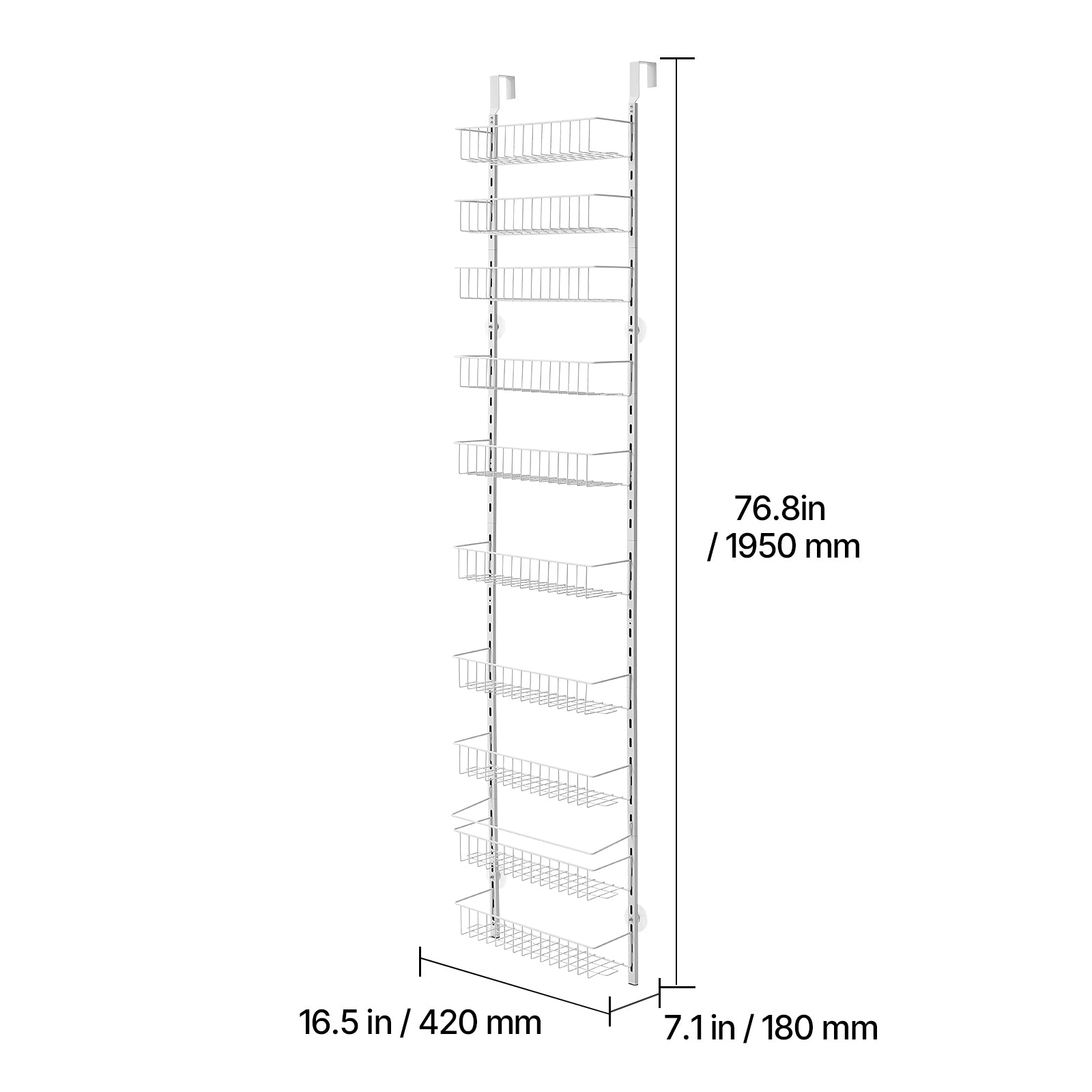 Over The Door Pantry Organizer - 10-Tier Spice Rack