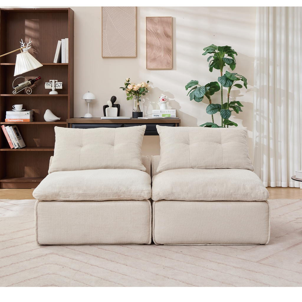 Modular Sofa with Neck and Lumbar Pillows