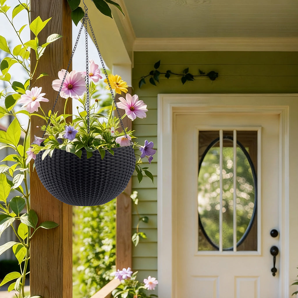 Self-Watering Hanging Rattan-Inspired Planter (Pack of 2)