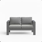 52" All-Weather Metal Loveseat Patio Sofa with Thick Cushions