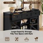 U_Style 55'' Sliding Barn Door Sideboard Buffet Cabinet