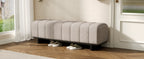 Indoor Dining Bench in Oatmeal Chenille