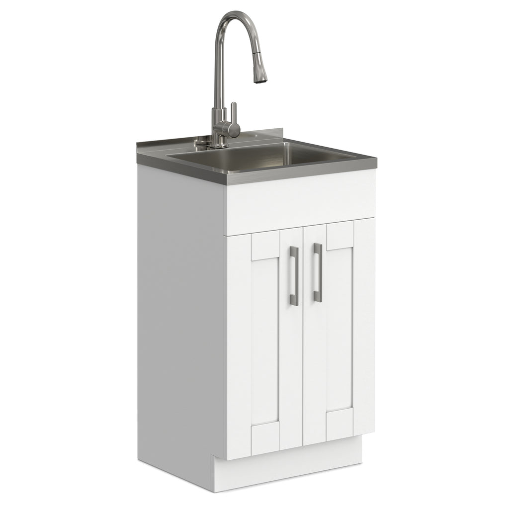 Modern Wide Shaker All-In-One 20-Inch Laundry Utility Sink and Cabinet