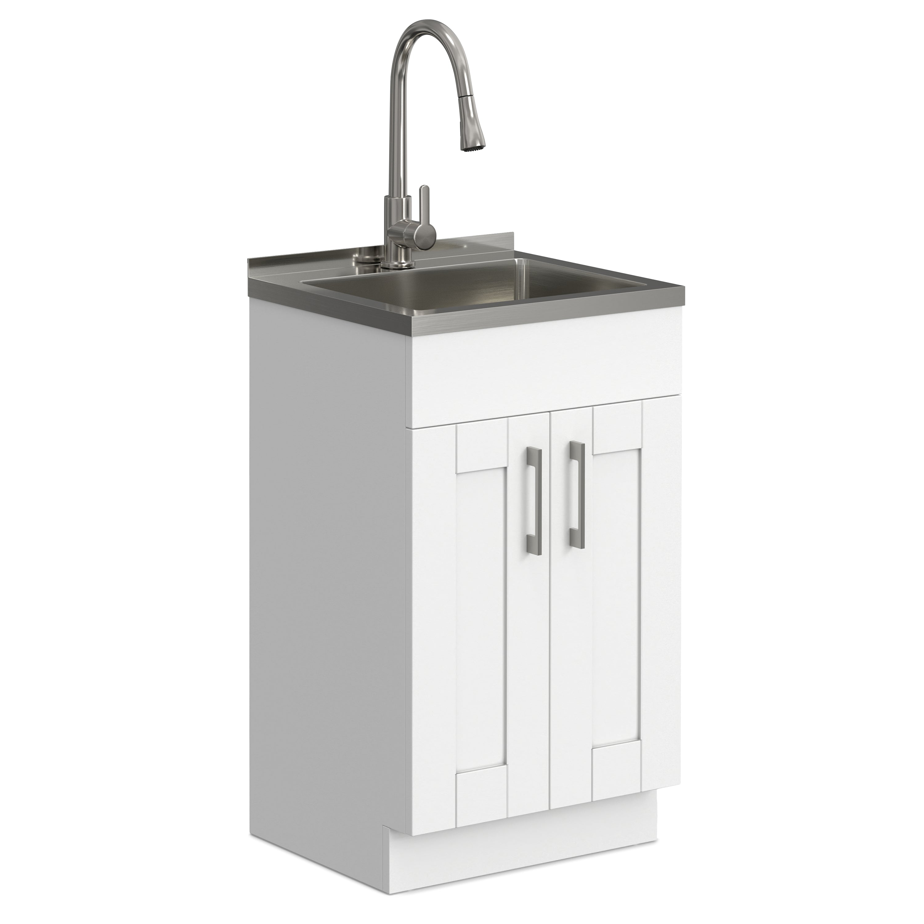 Modern Wide Shaker All-In-One 20-Inch Laundry Utility Sink and Cabinet