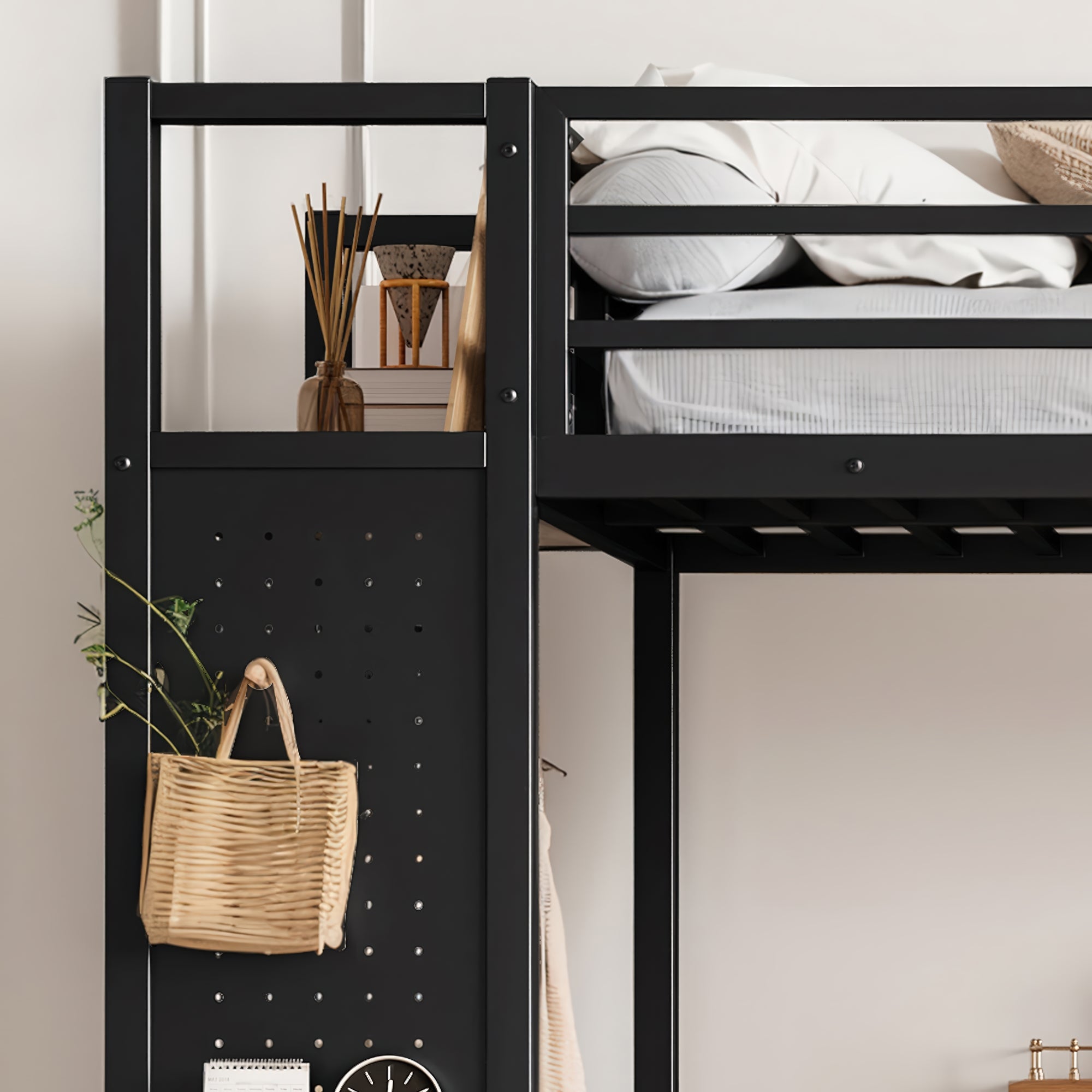 Twin XL Over Twin XL Size Metal Bunk Bed for Teens