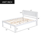 Platform Bed Frame with Headboard - Full - White