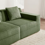 Armless Sofa with Pillow - Green