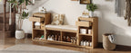 TREXM All-in-One Entryway Storage Bench with Cushion