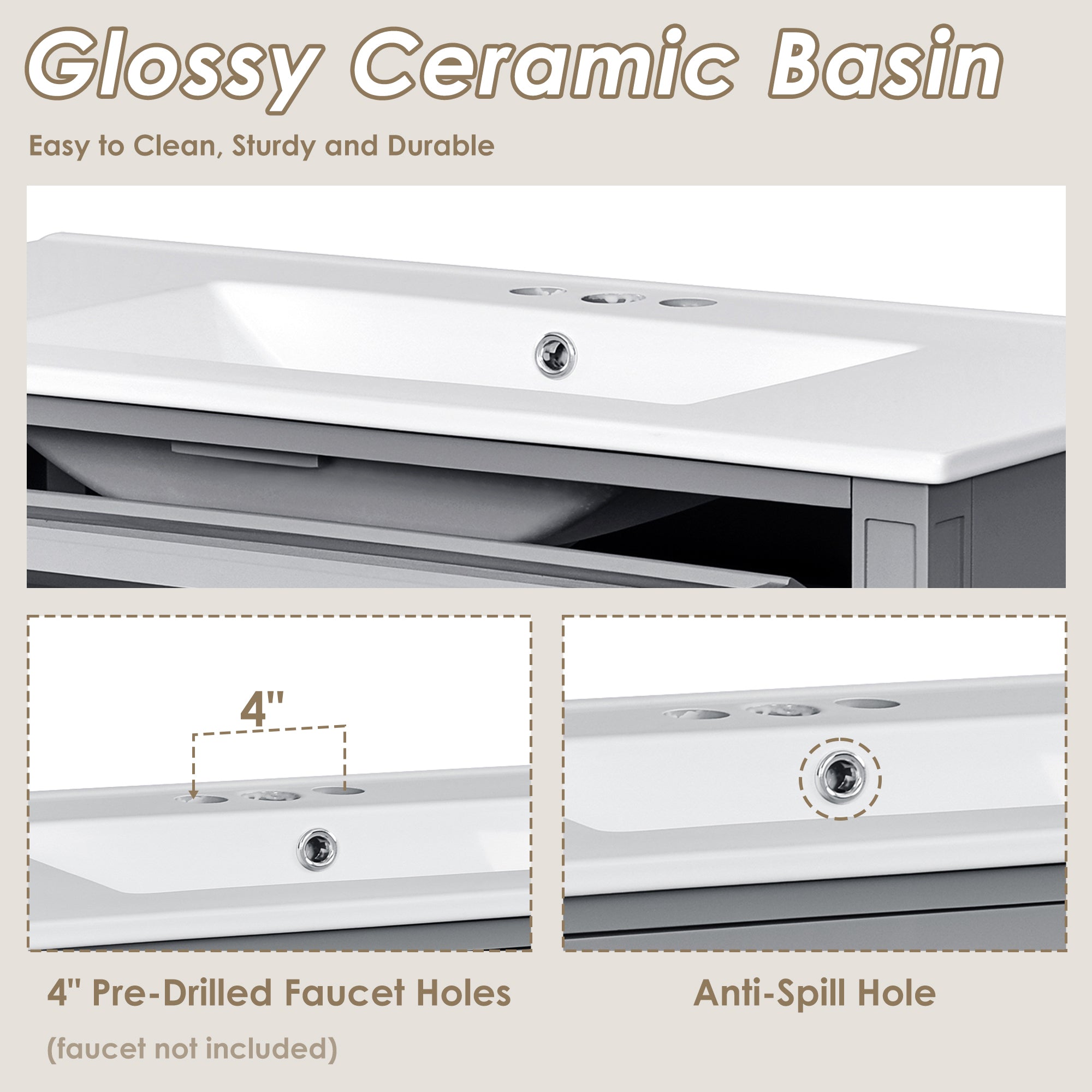 36'' Bathroom Vanity with Top Sink