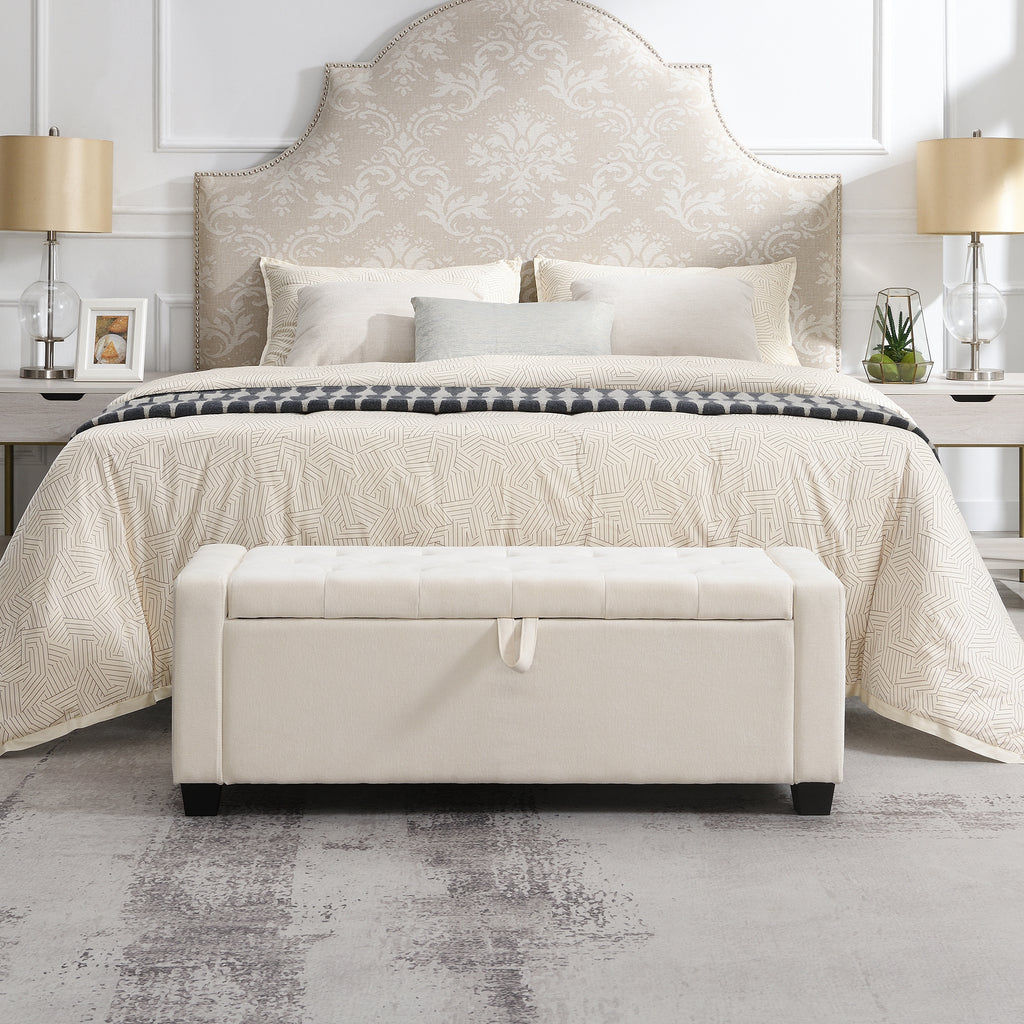 48" Ottoman with Storage and Safety Hinge