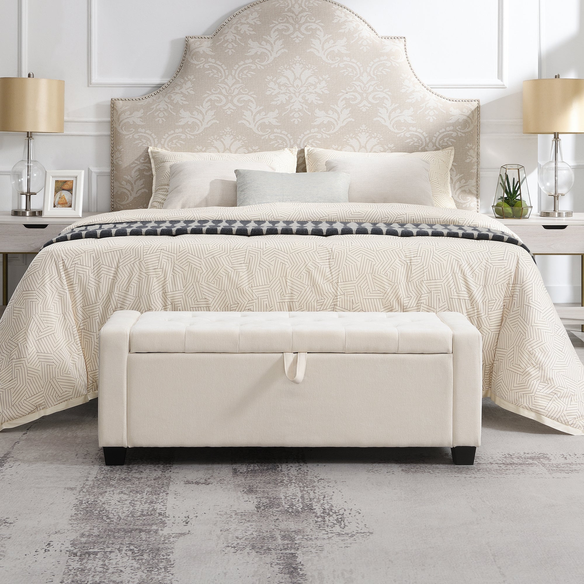48" Ottoman with Storage and Safety Hinge