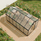 6x12 FT Polycarbonate Greenhouse with Raised Base