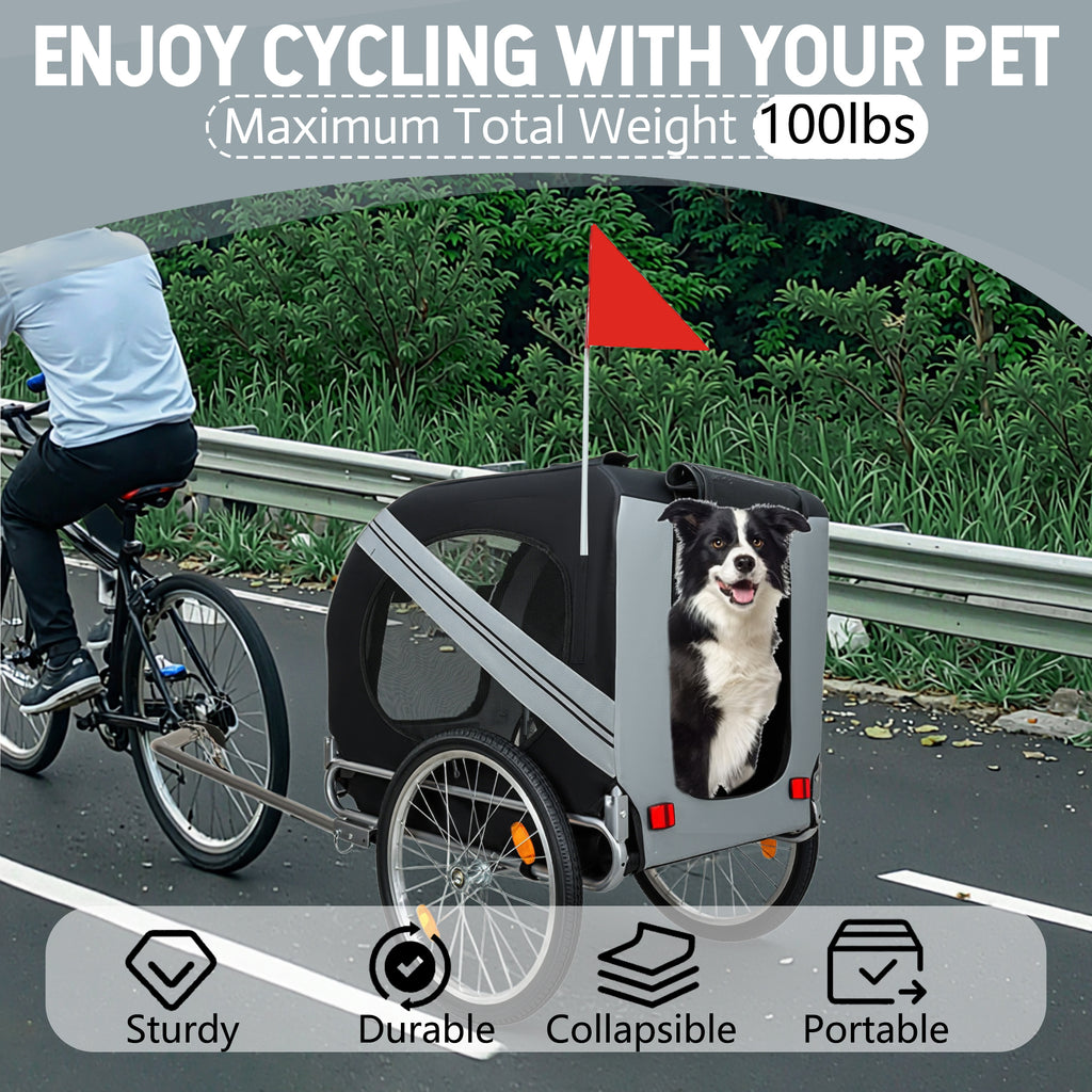 Large Folding Bike Trailer for Dogs