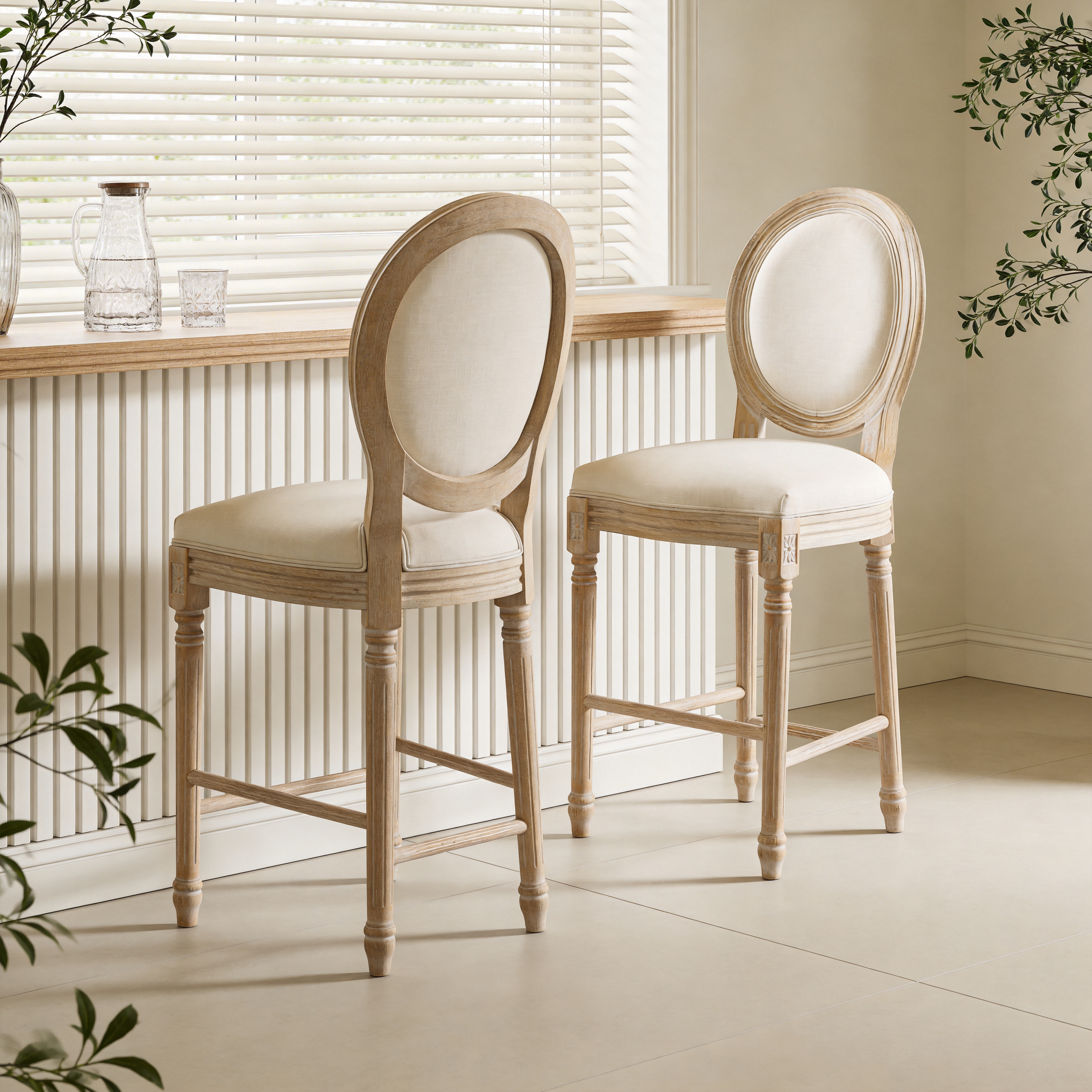 French Country 26'' Height Bar Chairs Set of 2