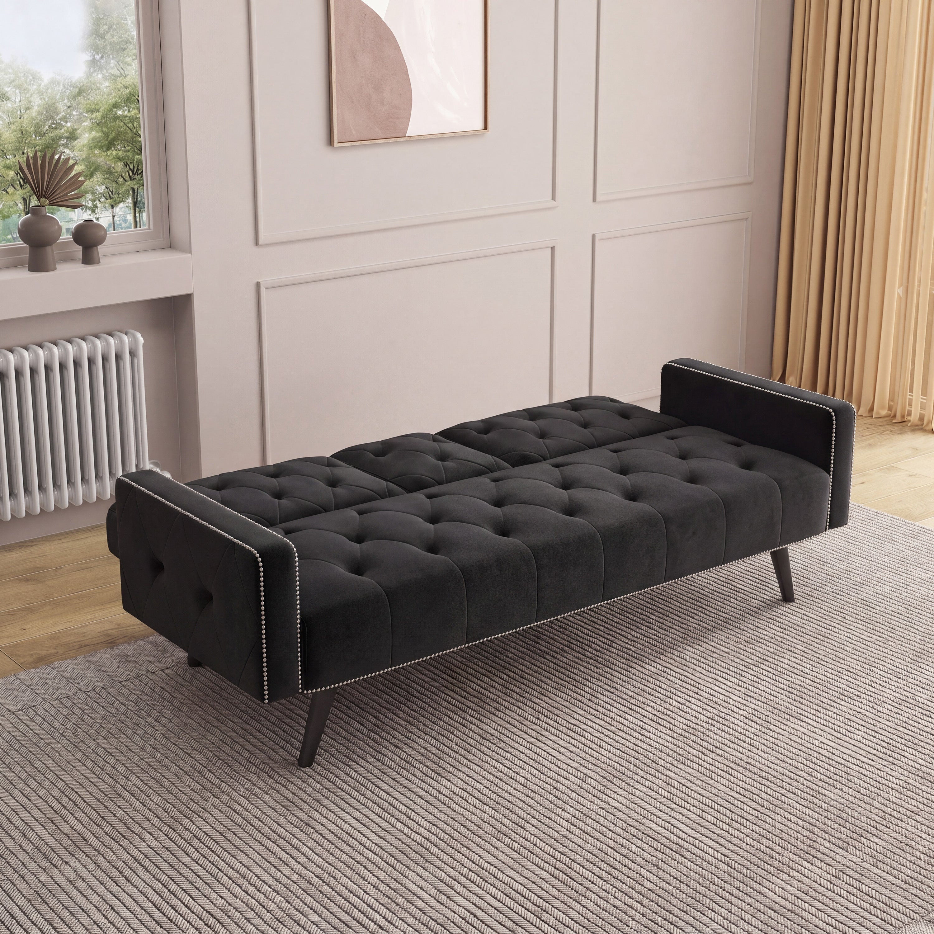 1730 Sofa Bed Armrest with Nail Head Trim