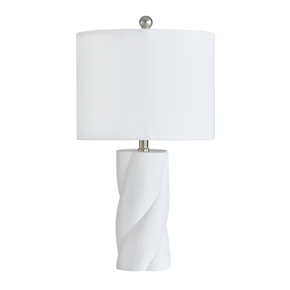 Modern Ceramic Table Lamp, 23.75-Inch, Set of 2, White