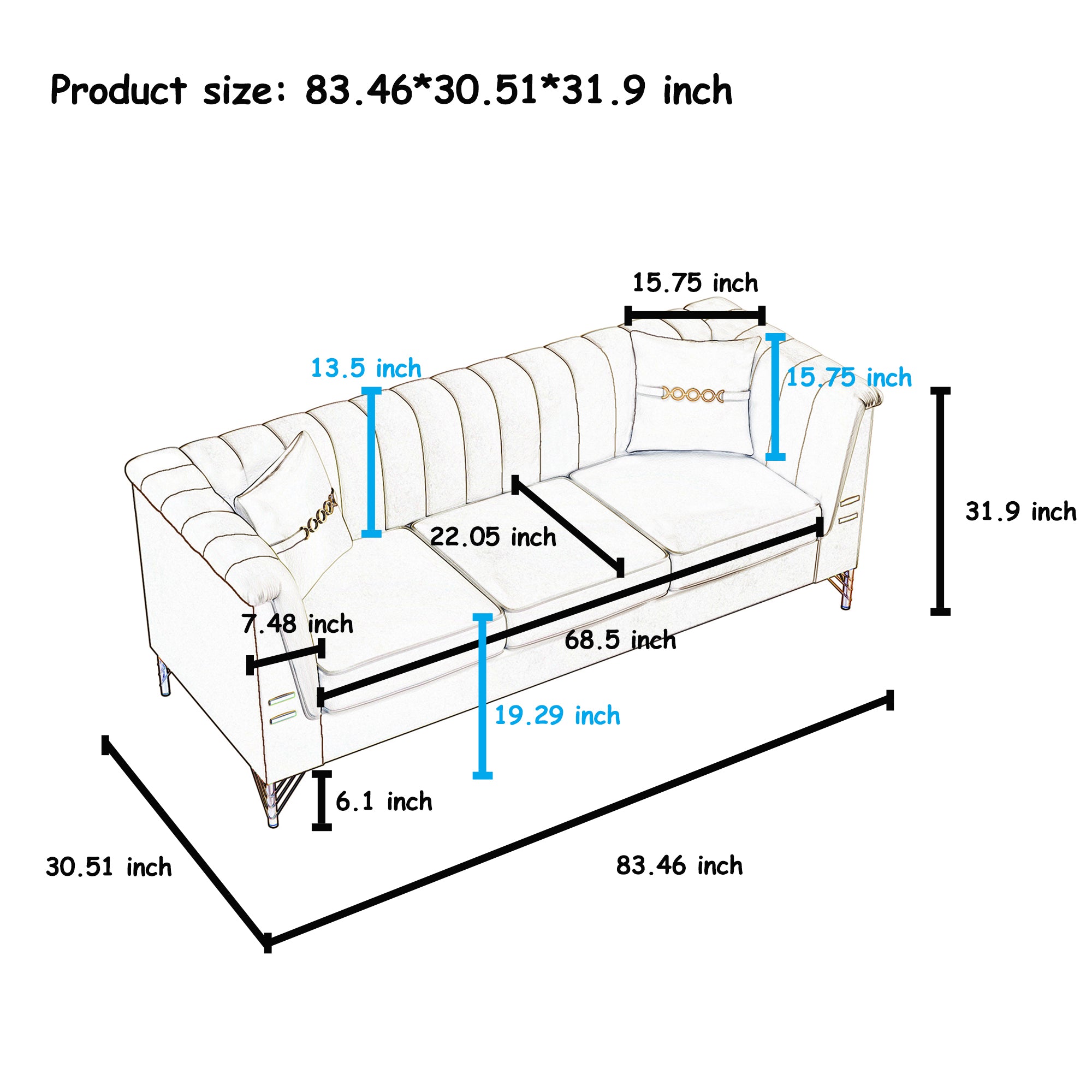 FX-P82 2PC Sofa