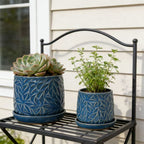 Handmade Ceramic Planter Set of 2, 6" & 8" Diameter, Deep