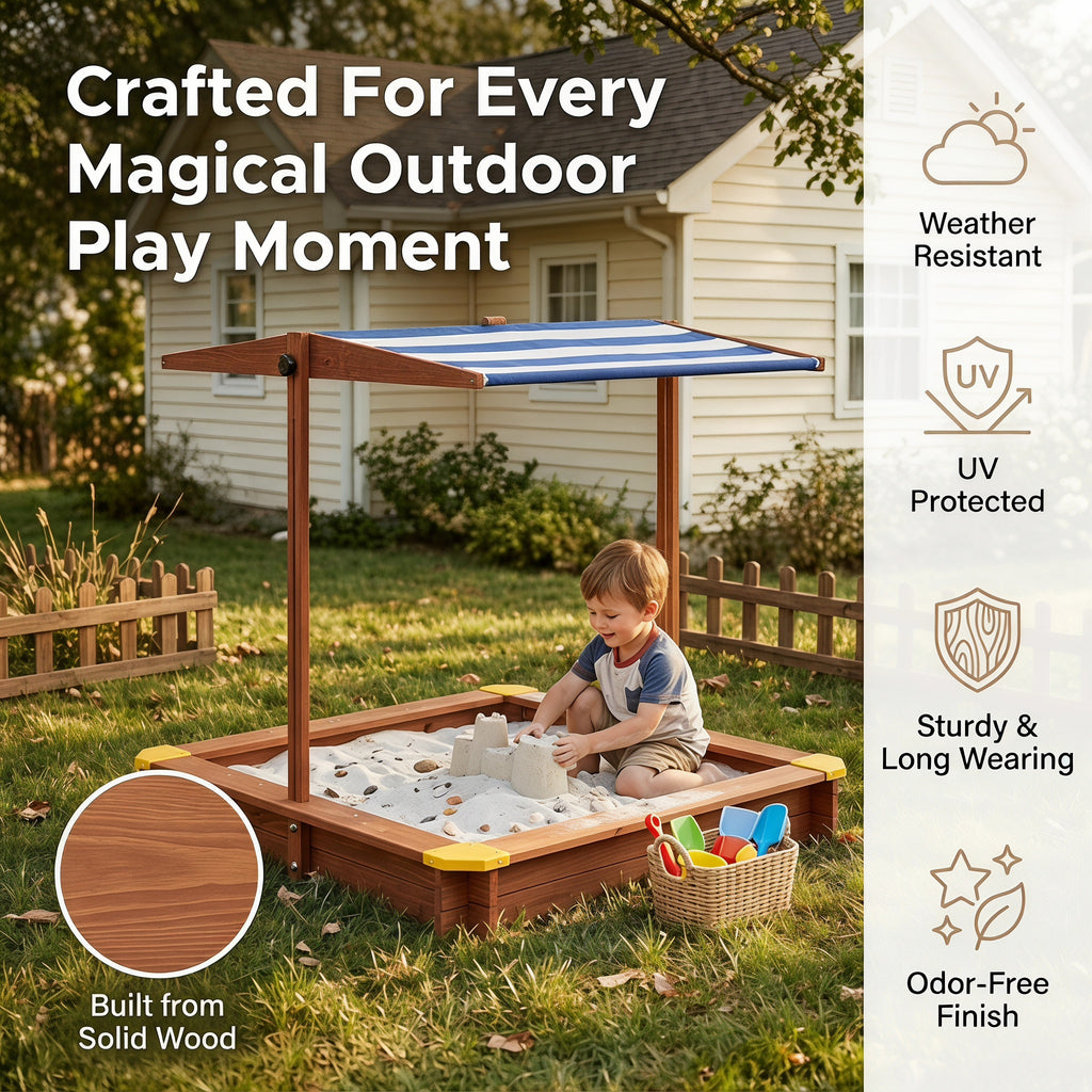 Kids Sandbox with Cover - 46" Wooden