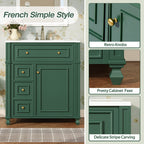 Bathroom Vanity Cabinet with Ceramic Sink Basin - 30 Inch