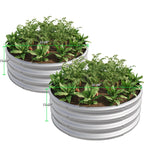 2-Piece 32.08" Tall Round Metal Raised Garden Bed