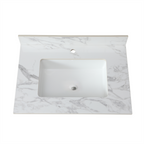 31"x22" Bathroom Vanity Top in Sintered Stone Carrara