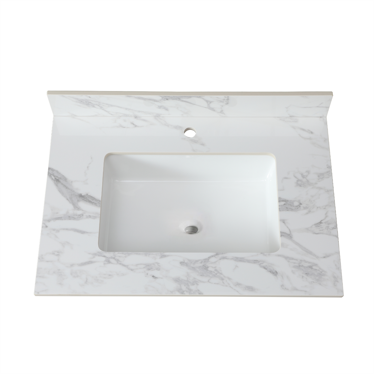 31"x22" Bathroom Vanity Top in Sintered Stone Carrara