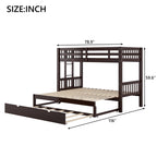 Twin Over Pull-out Bunk Bed with Trundle, Espresso