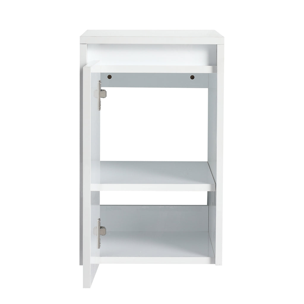 12" Bathroom Side Cabinet, Soft Close Doors, Float Mounting Design, Glossy