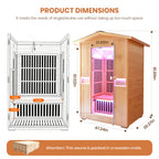 2000W Canadian Hemlock Double Outdoor Far Infrared Sauna Room