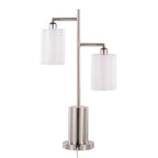 Cannes Contemporary Table Lamp in Nickel Metal