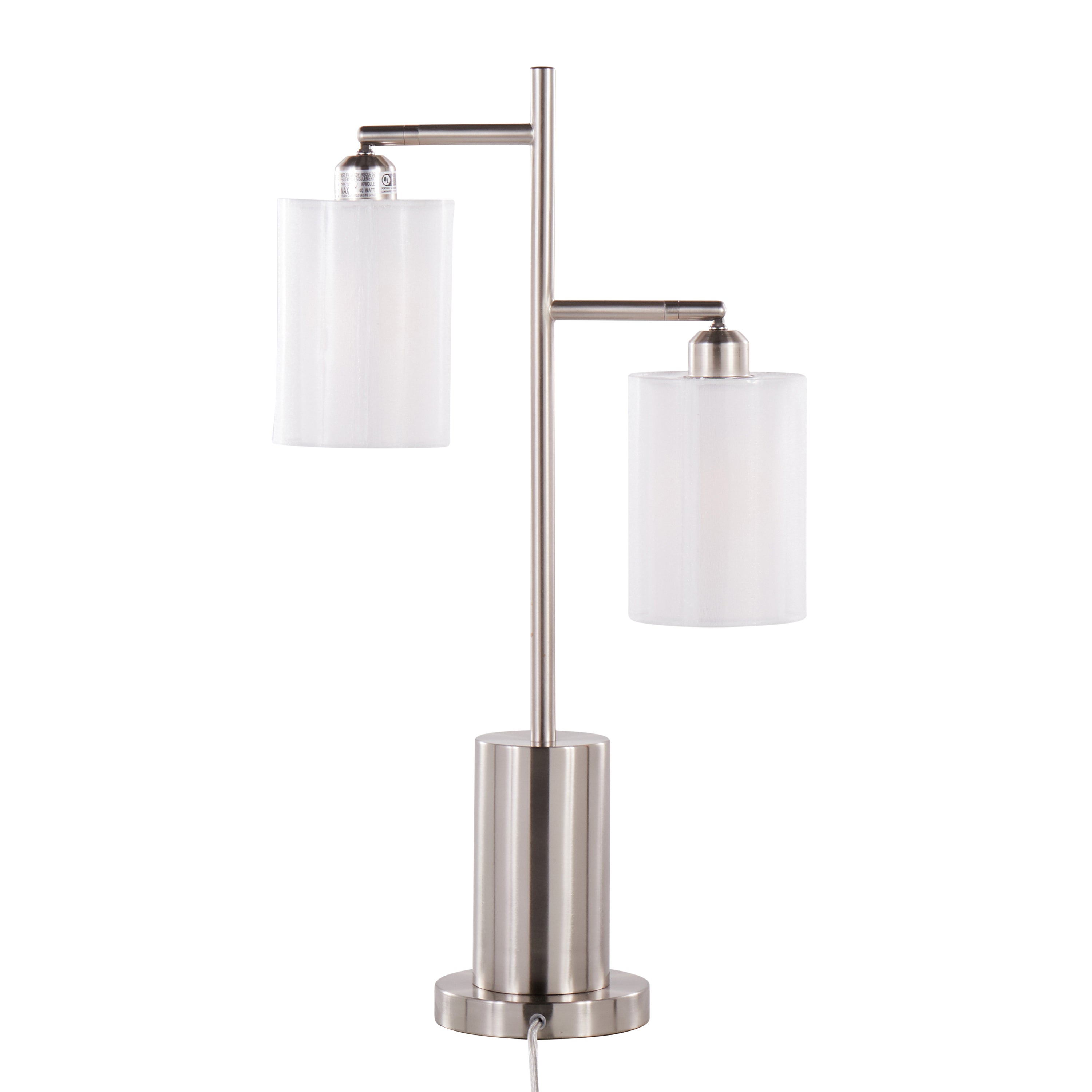 Cannes Contemporary Table Lamp in Nickel Metal