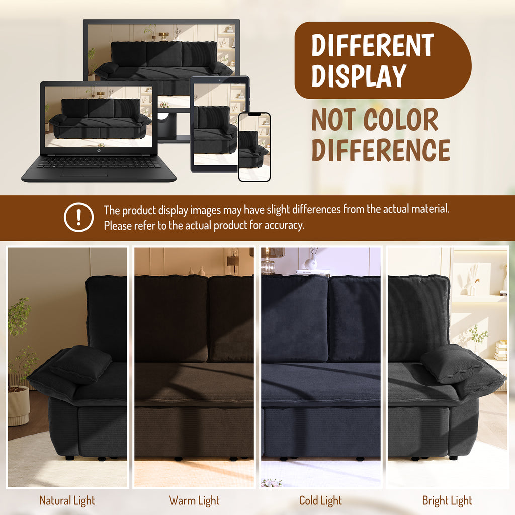94.5" King Size Pull Out Sofa Bed - 3-in-1 Convertible Sleeper Sofa