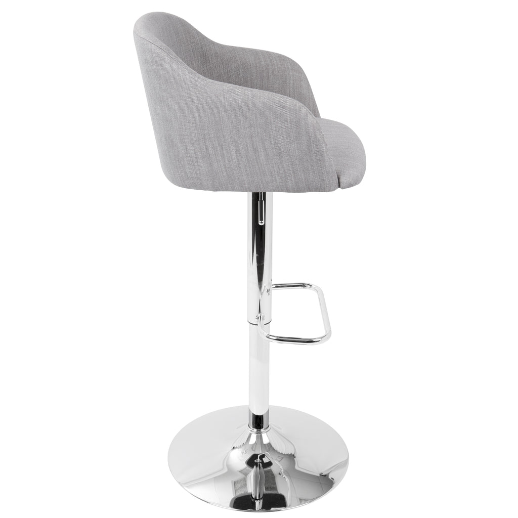 Contemporary Adjustable Barstool with Swivel in Light