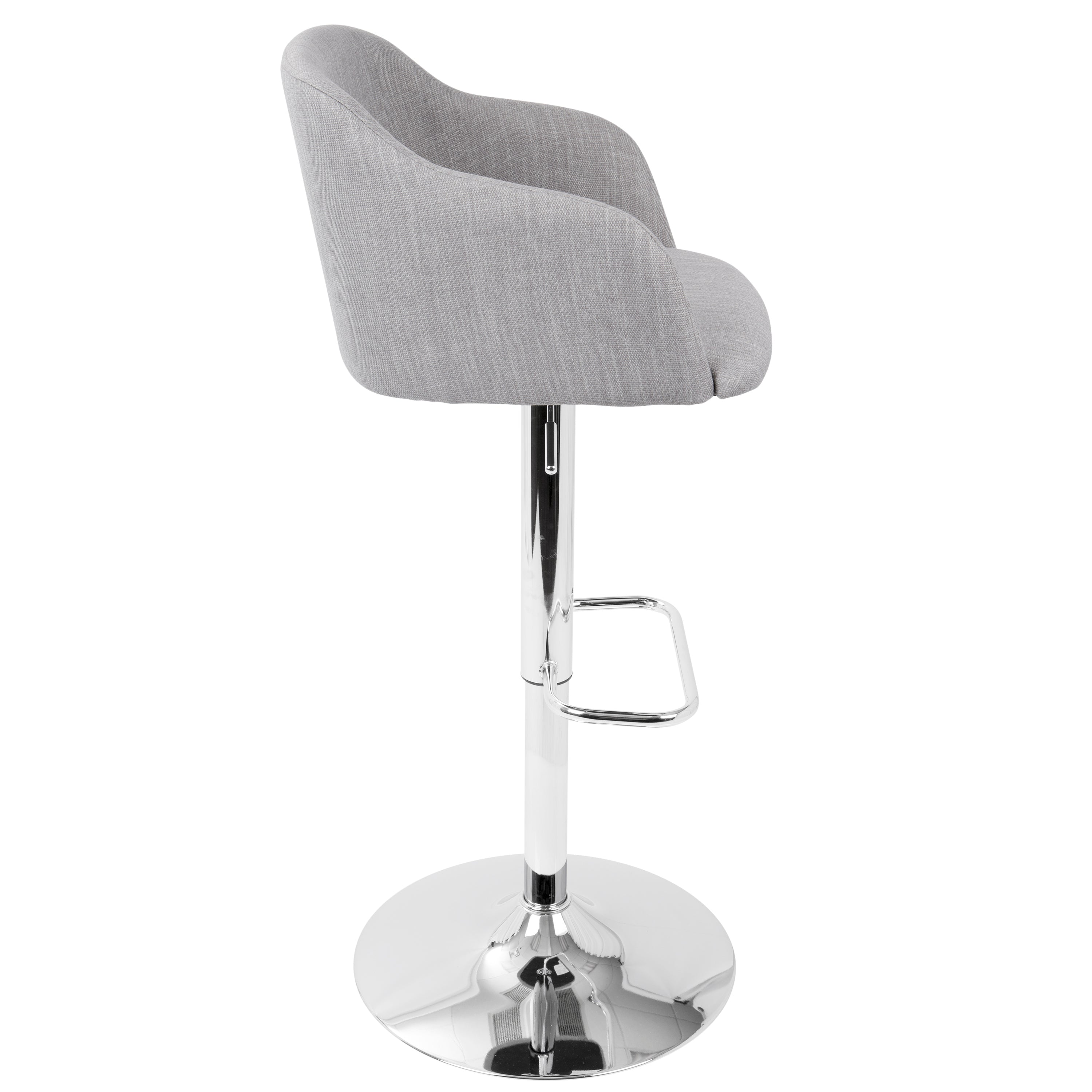 Contemporary Adjustable Barstool with Swivel in Light