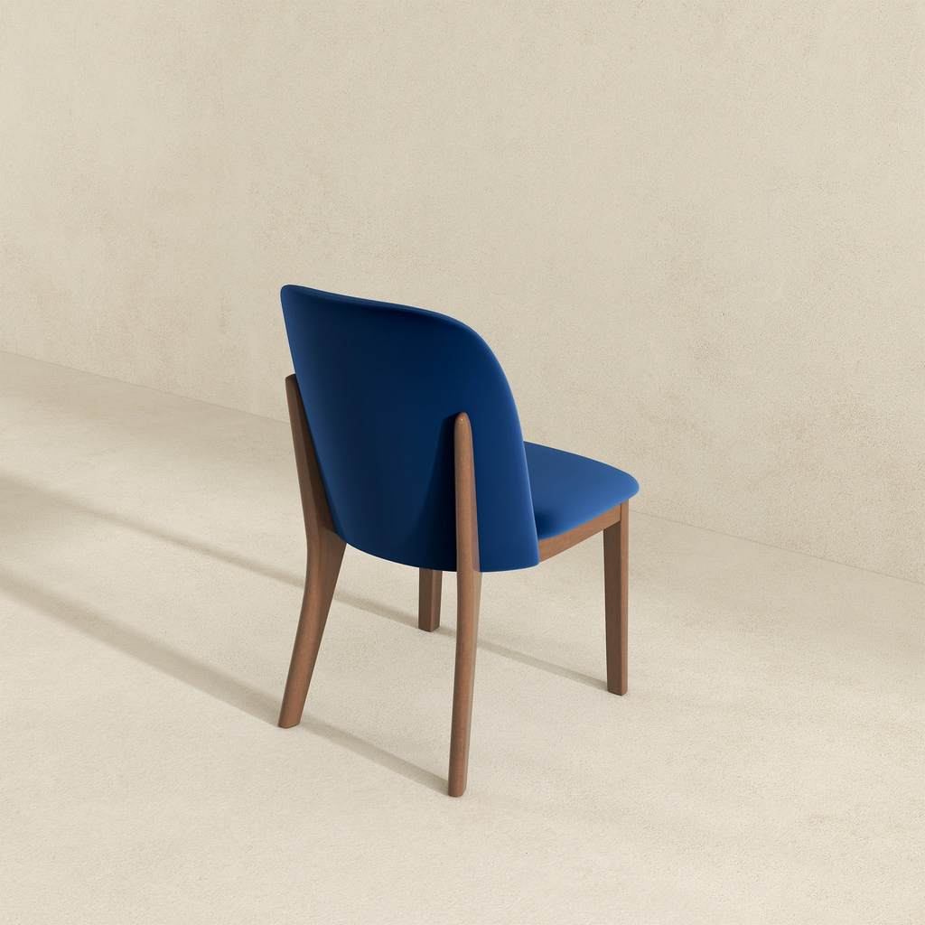 Kaitlyn Navy Blue Velvet Dining Chair Set of 2