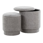 Upholstered Contemporary Ottoman Set