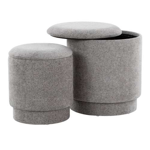 Upholstered Contemporary Ottoman Set