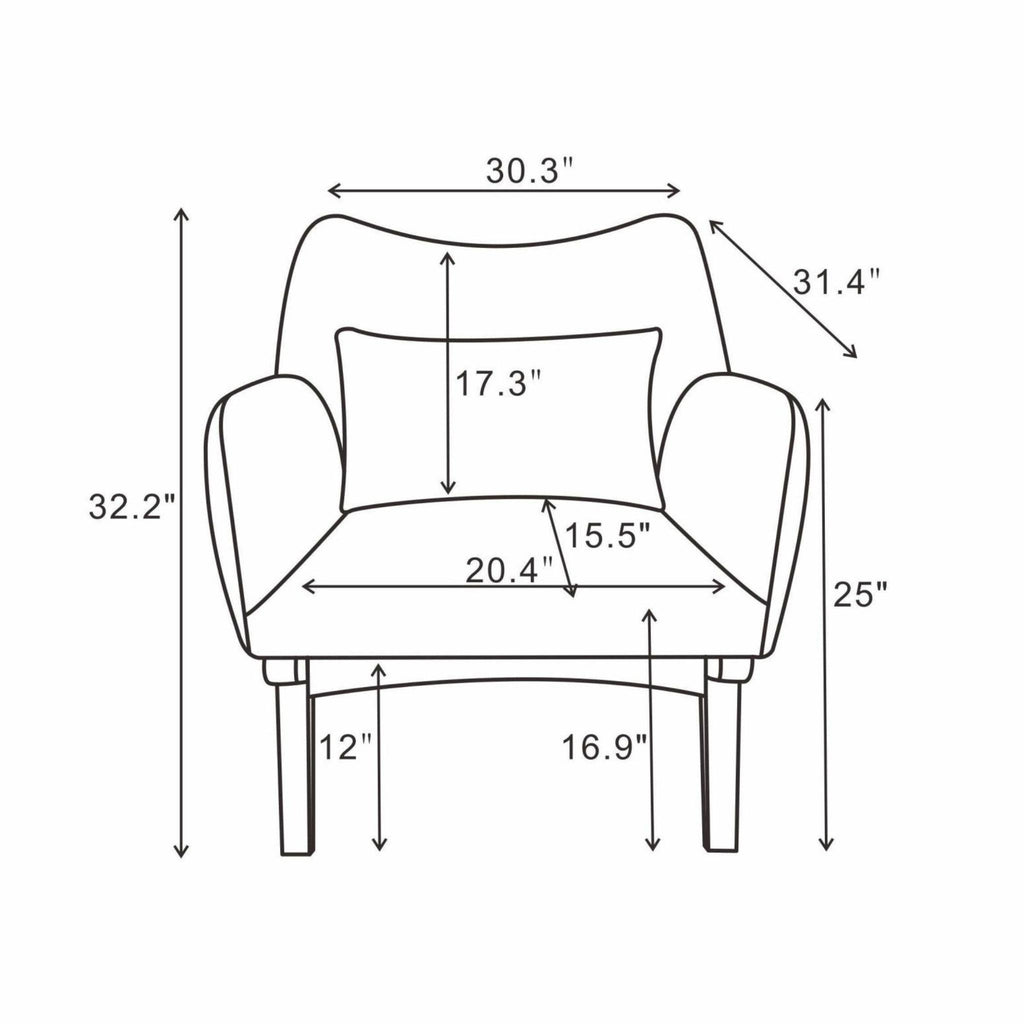 Brayden Mid Century Modern Armchair