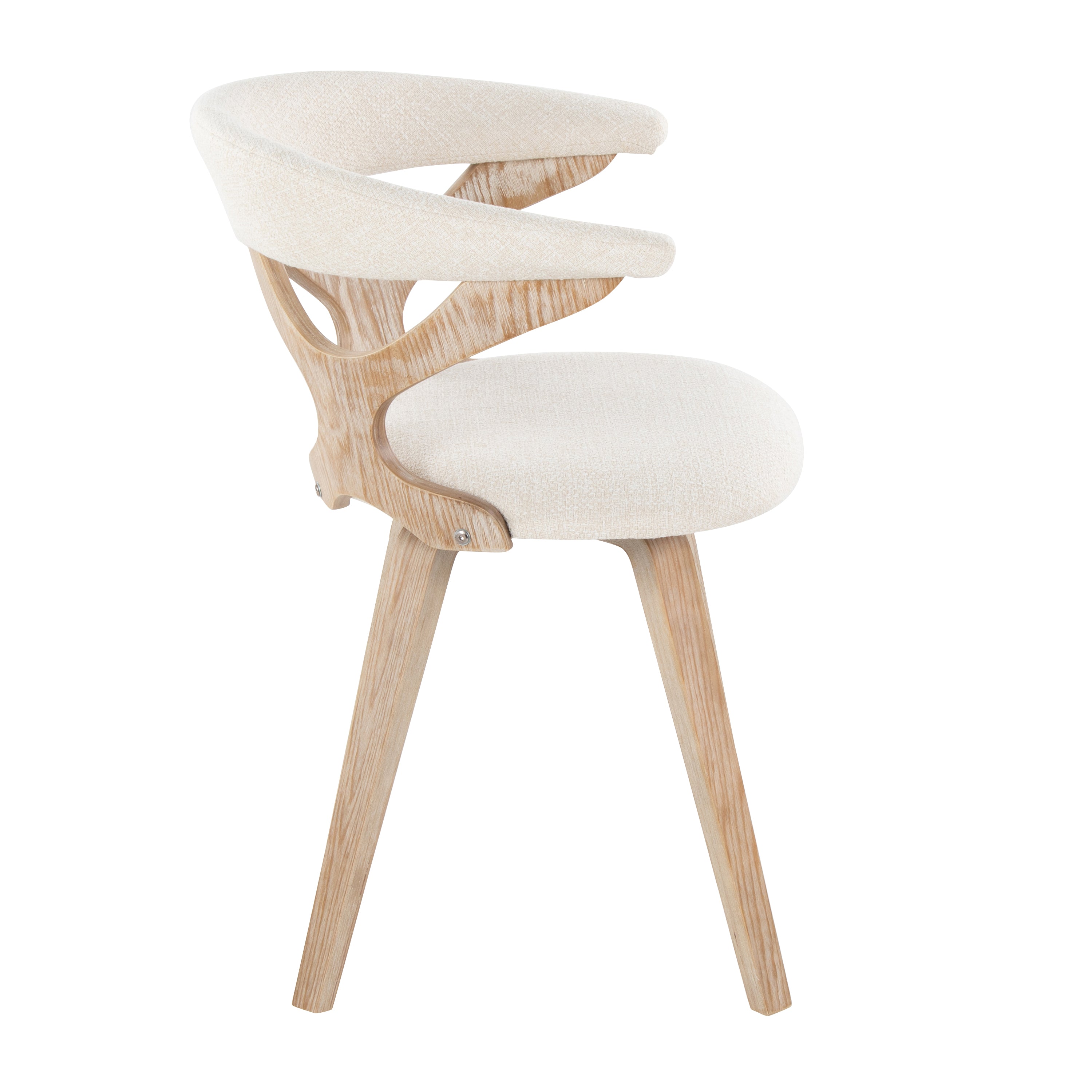Mid-Century Modern Dining Accent Chair in Cream