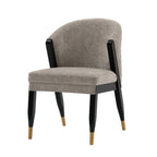 Ola Wood Chenille Dining Chair in Stone