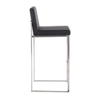 Contemporary High Back Barstool in Stainless Steel