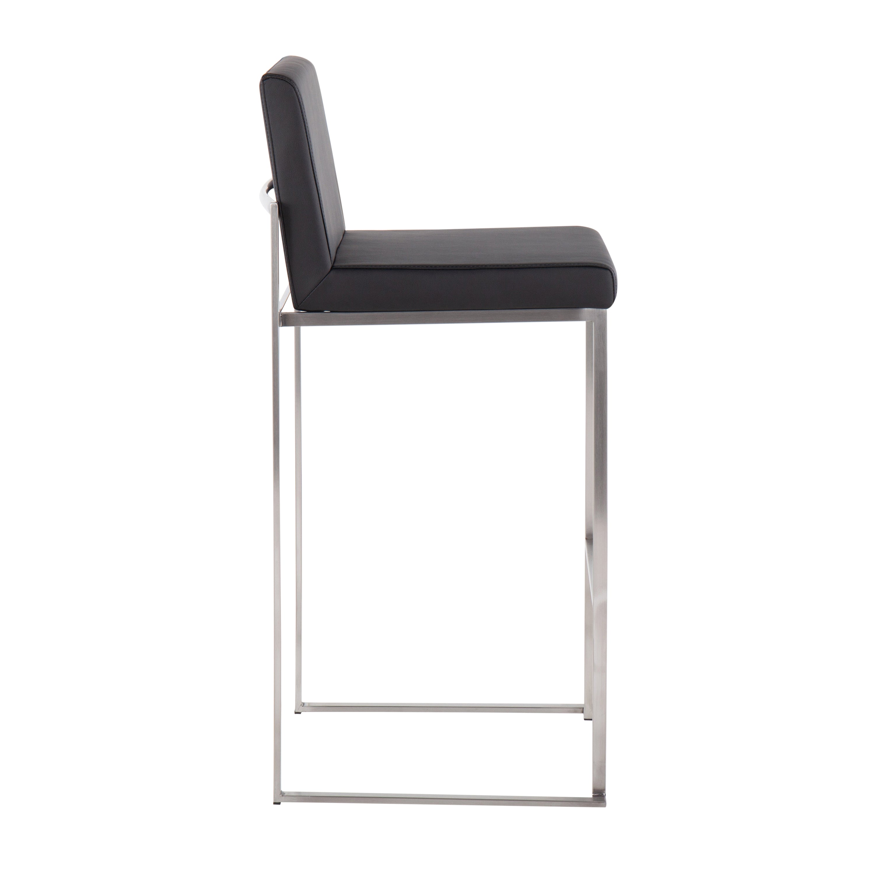 Contemporary High Back Barstool in Stainless Steel
