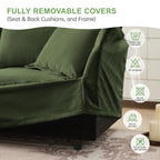 Modern Slipcovered 2-Seat Sofa Couches for Living Room