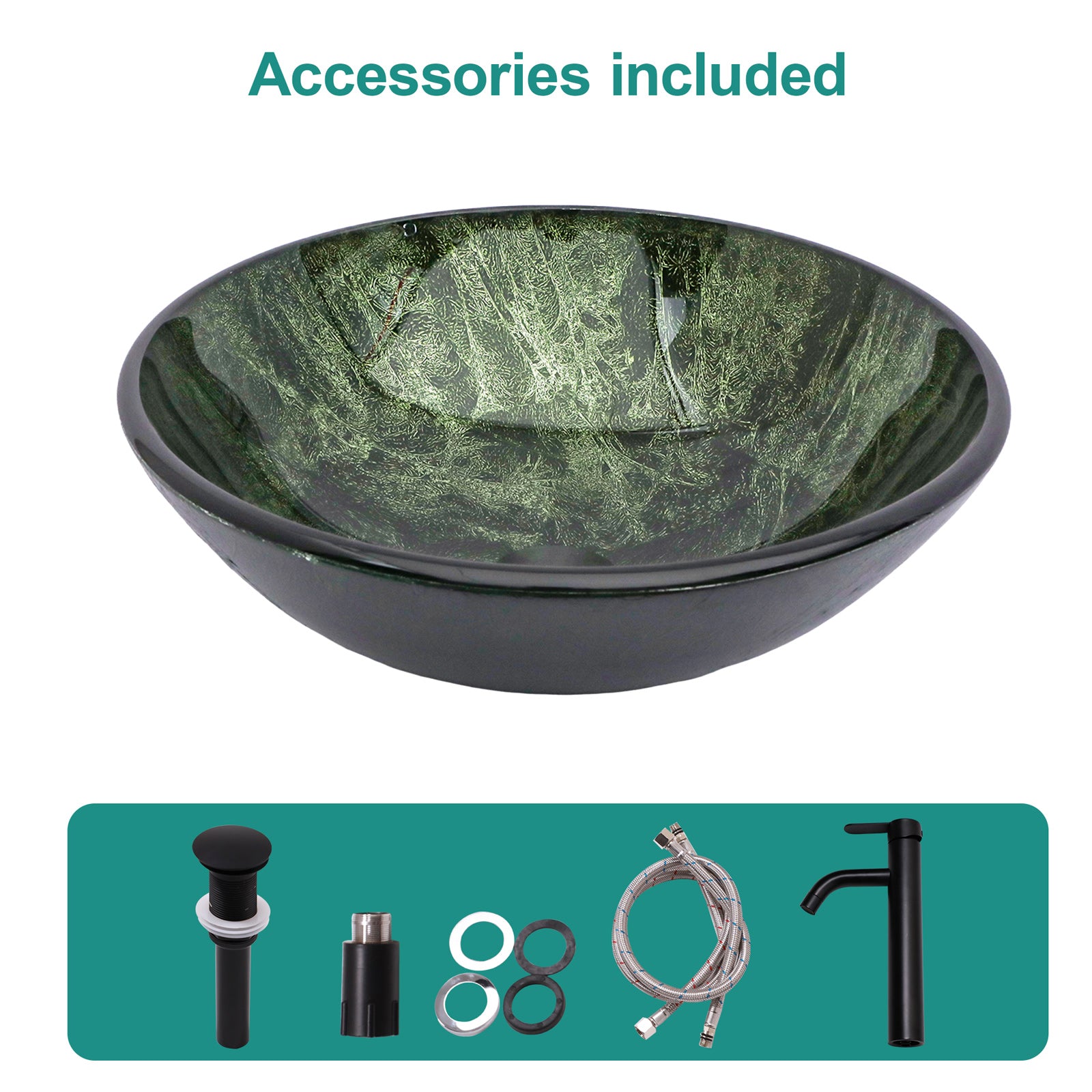 Artistic Tempered Glass Vessel Bathroom Sink